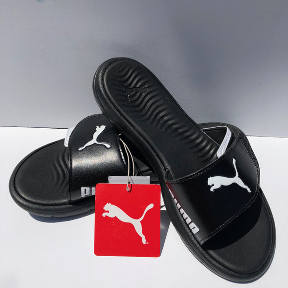 women's nike benassi slides black and white